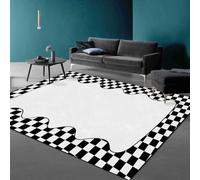 Chanxiang666 Tappeto Grande per Cameretta 180x280cm Quadrato geometrico monocromatico nero Large for Living Room, Bedroom, Nursery 180x280cm