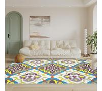 Chanxiang666 Tappeto Home Tappeto Rettangolare 100x160cm Stile etnico geometrico a rombo Adatto per la Camera dei Bambini la Camera 100x160cm