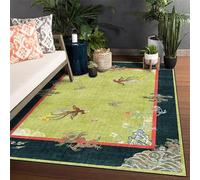 Chanxiang666 Tappeto,Tappeto da Salotto 40x60cm Drago e fenice in stile cinese verde Letto Il Soggiorno la Sala da Pranzo Il Portico 40x60cm