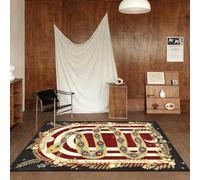 Chanxiang666 Tappeto,Tappeto da Salotto 40x60cm Stile etnico a forma di serpente in nero e rosso Letto Il Soggiorno la Sala da Pranzo Il Portico 40x60cm