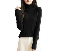 Chanyarn Donna 100% Lana Merino Maglioni 2025 Autunno Inverno Dolcevita Manica Lunga Maglione Pullover Lavorato a Maglia (Black,S)