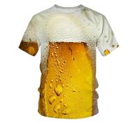 CHANYI T-Shirt 3D da Uomo da Birra Divertente Stampata in 3D per Uomo Bottiglia di Vino Grafica Magliette A Maniche Corte Top Casual Estivi T-Shirts con Collo Rotondo