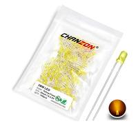 Chanzon 100 pezzi 3mm LED giallo lampeggiante Luci a diodi 1.5Hz Lampeggiante (lente diffusa Smerigliata rotonda DC 2V 20mA) Illuminazione brillante Lampadine Componenti elettronici Indicatore Diodi