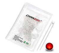 CHANZON 100 pezzi 3mm LED rossi diodi luci (trasparente Flat Top trasparente DC 2V 20mA) Lampadine per illuminazione brillante Componenti elettronici Indicatore Diodi emettitori di luce