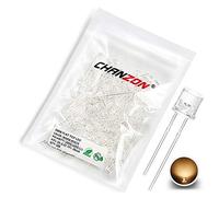 CHANZON 100 pezzi 5mm Bianco caldo Flat Top LED luci a diodi (lente trasparente trasparente) Illuminazione brillante Lampadine Lampade Componenti elettronici Indicatore Diodi a emissione luminosa