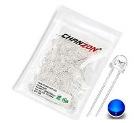 Chanzon 100 pezzi 5mm Cappello di paglia blu LED luci a diodi (lenti trasparenti trasparenti 3V 20mA) Lampadine per illuminazione brillante Componenti elettronici Indicatore Diodi a emissione luminosa