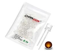 Chanzon 100 pezzi 5mm Giallo Flat Top LED luci a diodi (lente trasparente trasparente) Illuminazione brillante Lampadine Lampade Componenti elettronici Indicatore Diodi a emissione luminosa