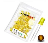 Chanzon 100 pezzi 5mm LED giallo lampeggiante Luci a diodi 1.5Hz Lampeggiante (lente diffusa Rotonda DC 2V 20mA) Illuminazione brillante Lampadine Lampade Componenti elettronici Indicatore Diodi