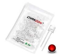 Chanzon 100 pezzi 5mm Red Flat Top LED luci a diodi (lente trasparente trasparente) Illuminazione brillante Lampadine Lampade Componenti elettronici Indicatore Diodi a emissione luminosa