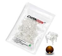 CHANZON 100 pezzi Piranha SuperFlux LED giallo luci a diodi (lente trasparente trasparente Flat Top 4 pin DC 2V 20mA) Lampadine di illuminazione Lampade Componenti elettronici Indicatore Diodi