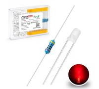 Chanzon 100pcs 3mm LED rosso diffuso + 100pcs 470 Ohm Resistori per Arduino STEM Projects, 6-12V Circuit Building, Breadboard & DIY Electronics