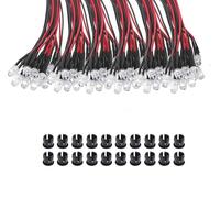 Chanzon 20 diodi LED pre-cablati da 5 mm + 20 supporti LED per 6-14 V CC, illuminazione di modelli, progetti fai da te, luci arancioni da 12 V con resistori
