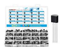 Chanzon 400 pezzi Transistor TO-92 Kit con 20Valori (2N2222A 2N2907A 2N3904 2N3906 2N5551 2N5401 S8050 S8550A1015 C1815A42A92A733 C945 S9014 BC327B BC337B BC547B BC557B N700B) ciascuno 20 pezzi