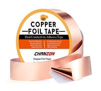 CHANZON Nastro in lamina di rame 30 mm x 30 m Adesivo conduttivo biadesivo per schermatura EMI e RF deterrente elettrico per lumache chitarre saldatura messa a terra riparazione artigianato circuiti
