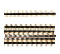 Chanzon Pin Header 40 pin x 5 pezzi Maschio Headers Pin Dritto Fila singola Perni rotondi Dorati 2,54mm 0,1 inch Breakaway per PCB, Arduino Gpio, Connettore, Macchina, Breadboard