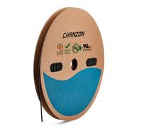 Chanzon Rapporto 2:1 - Rotolo da 80 piedi - Guaina termorestringente da 5/64" (2 mm) 2:1 (lunghezza totale 25 m) Guaina in poliolefina nera termorestringente da 2 a 1,1 pz