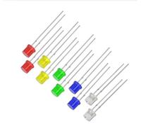 CHANZON Set di LED da 5 mm, testa piatta rotonda, 100 pezzi, 20 rossi, 20 verdi, 20 gialli, 20 blu, 20 bianchi diodi luminosi a LED * *, cflat1005