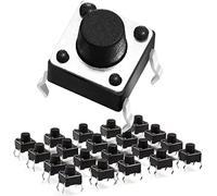 Chanzon tattile interruttore di pulsante Micro interruttore momentaneo 6 x 6 x 6 mm 4 pin 20 pezzi Interruttori a pulsante Per tagliere Circuito elettronico Arduino PCB Dip Touch Switch