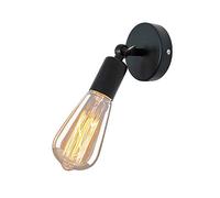 Chao Zan Lampada da Parete a LED in Metallo in Ferro, Portalampada, Basi E27, Applique Vintage Industriale Retrò Edison (Nero)