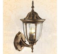 Chao Zan Lampada da Parete Esterno Lanterna IP44 Impermeabile Portalampada E27 Paralume Vetro e Alluminio Applique Pressofuso rustico Lampione giardino Balcone Villa terrazzo cortile Decorati(Dorato)