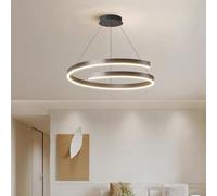 Chao Zan Lampadario LED a Spirale Moderno, 35W, D50cm, 3 Temperature di Colore 3000K/4500K/6000K, Lampada a Sospensione per Interni camera da letto, cucina, ufficio (Nero: senza palla)