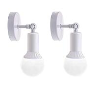 Chao Zan Led Lampada da parete in ferro,E27 Portalampada Luce a muro moderna,confezione da 2,bianca