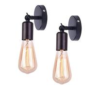 Chao Zan Vintage lampada da parete industriale illuminazione presa da parete lampada da soffitto per interni casa retro Lights déco nero,2 pezzi