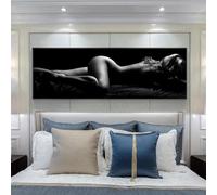 CHAOJIART Classico Vintage Wall Art Nudo Ritratto HD Tela Pittura a Olio Poster Stampe Nero Bianco Donna Camera da Letto Soggiorno Decorazione 55x165cm Senza Cornice