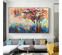 CHAOJIART Fantasioso albero arte pittura a olio su tela poster e stampe immagine astratta colorata arte della parete per soggiorno design decor 80x120 cm (32x47 pollici) senza cornice