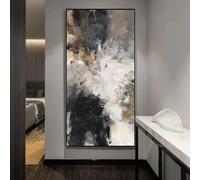 CHAOJIART Pittura a olio astratta moderna nero marrone grigio decorazioni per la casa strutturate su tela immagine arte della parete per soggiorno arredamento per ufficio 50x100 cm senza cornice