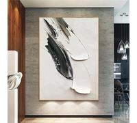CHAOJIART Quadro su tela astratto dipinto in bianco dipinto su tela grande stampa in bianco e nero 3D strutturato wall art soggiorno decor 60x80 cm (24x31 pollici) senza cornice