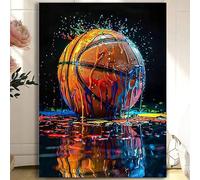 CHAOJIART Stampe murali su tela con graffiti e sport, per cameretta dei ragazzi, quadri rustici da parete con basket, poster colorati, per la sala giochi e la camera da letto (40x60 cm/senza cornice)