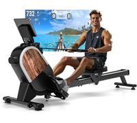 CHAOKE Vogatore Professionale per Casa, Vogatore Magnetico 16 Livelli di Resistenza e Doppia Guida Scorrevole,con App Compatibile, Monitor Bluetooth & Stent Capacità di Carico 160KG