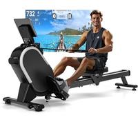 CHAOKE Vogatore Professionale per Casa, Vogatore Magnetico 16 Livelli di Resistenza e Doppia Guida Scorrevole,con App Compatibile, Monitor Bluetooth & Stent Capacità di Carico 160KG