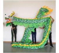CHAOMIN Danza cinese del drago di seta 5,5 m for 6 giocatori - Testa tradizionale della danza del leone(Green)