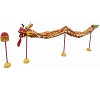 CHAOMIN Oggetti di scena tradizionali cinesi for il costume della testa di danza del leone e della danza del drago for spettacoli di feste di festival(Red)