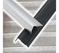 CHAOMIN Protezione Antiscivolo for Bordi Scale in Lega di Alluminio - Modanatura Resistente for Bordi Scale for Interni ed Esterni con Set di Viti, 1 Pezzo(Black 1 pc,130cm/51.2in)