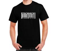 CHAOOFANG Fan Technics Barcode Logo Retro Funny Graphic Art Design T-Shirt.