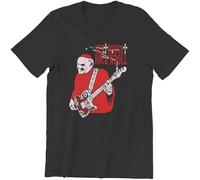 CHAOOFANG Sex Drugs Rock'N'Roll Pope T-Shirt Men Country Music Vintage Cotton Tees Round Collar Short Sleeve T Shirts Gift Idea Clothes Black