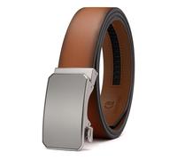 CHAOREN Cintura automatica da uomo, cintura in pelle pieno fiore marrone a cricchetto per abito da uomo, cintura larga 35 mm, misura personalizzata