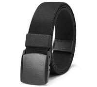 CHAOREN Cintura Elastica Uomo, Cinta da Lavoro Uomo Tattica Militare senza Buchi Nera 38mm, Fibbia in Plastica, Approvata dall'aeroporto