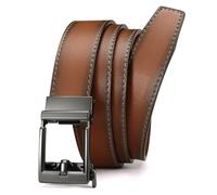 CHAOREN Cintura Uomo, Automatica Cinture da Uomo Cricchetto 35mm Senza Fori, Cinta in Pelle Nera per Business Casual Abito