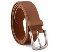 CHAOREN Cintura Uomo, Cintura Uomo Pelle Nera Marrone38mm Realizzata in Pregiata Cuoio di Bufalo Pieno Fiore, Perfetta per Look Casual Jeans