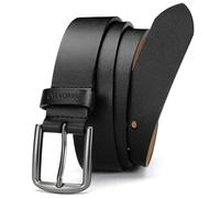 CHAOREN Cintura Uomo Pelle, Cinta Uomo Pelle Nera 35mm Casual per Jeans, Cinture Perfetta per L'uso Quotidiano