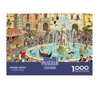 Chaos al Festival della Piazza in Italia Puzzle in Legno Impermeabile DIY Puzzles Da 1000 Pezzi Regali Per Adulti Colorati Per Decorazioni Domestiche