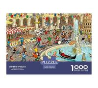 Chaos al Festival della Piazza in Italia Puzzle in Legno Impermeabile Puzzles Da 1000 Pezzi Per Adulti Impossibili Giochi Educativi