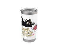 Chaos But Make It Cute Cat Yarn Lover Bicchiere termico in acciaio inox doppia parete