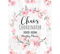 Chaos Coordinator Monthly Planner 2024-2025: Floral Print ~ Cute Calendar For Women ~ 24 Months 2025 - 2026 | Large 2 Year Appointment Book 25-26 with Do Lists, Contacts and Password Log