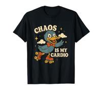 Chaos Is My Cardio, divertente grafica retrò Roller Duck Maglietta