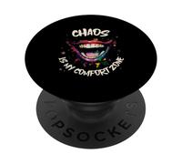 Chaos Is My Comfort Zone (Dichiarazione divertente e grafica da clown) PopSockets PopGrip Adesivo